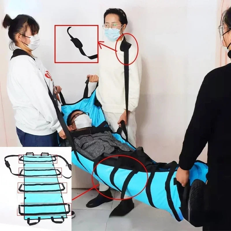 Adjustable Portable Medical First Aid Stretcher, Emergency Rescue Soft Rack with Thickened Canvas for Elderly & Patient