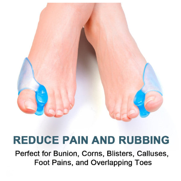 1 Pair Silicone Gel Bunion Toe Corrector Orthotics Toes Straightener Separator-SET002-Blue