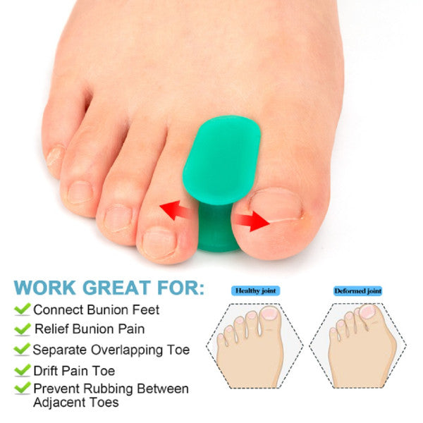 8 Pairs Silicone Gel Toe Separator Orthotics Bunion Toes Spacer Pain Reliever