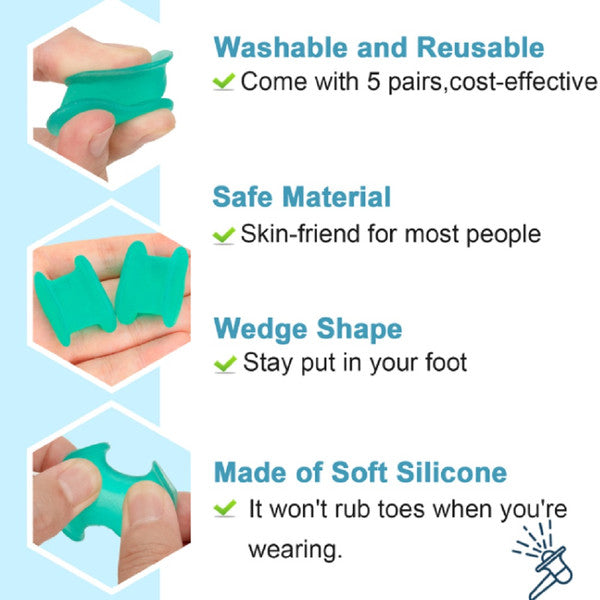 8 Pairs Silicone Gel Toe Separator Orthotics Bunion Toes Spacer Pain Reliever