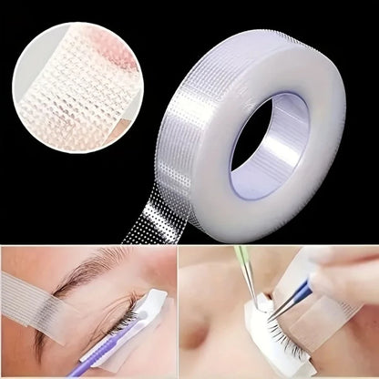 Breathable Grid Transparent Medical Tape Roll, Hypoallergenic PE Adhesive for Wound Care, Curved Healing Patches