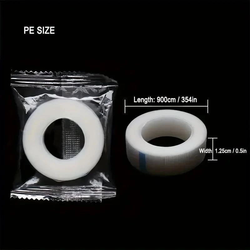 Breathable Grid Transparent Medical Tape Roll, Hypoallergenic PE Adhesive for Wound Care, Curved Healing Patches